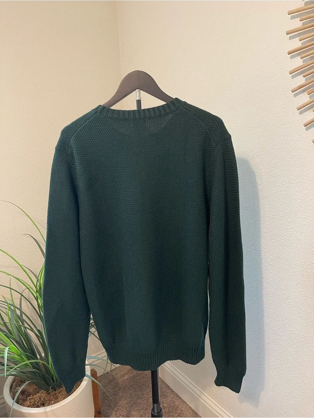 J. Crew Men's Forest Green Knit Crewneck Sweater